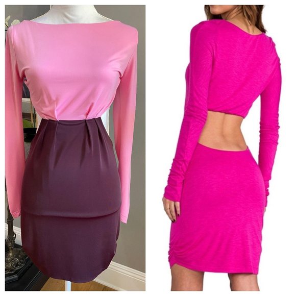 Pencey Dresses & Skirts - Pencey Long Sleeve Open Back Mini Dress 8